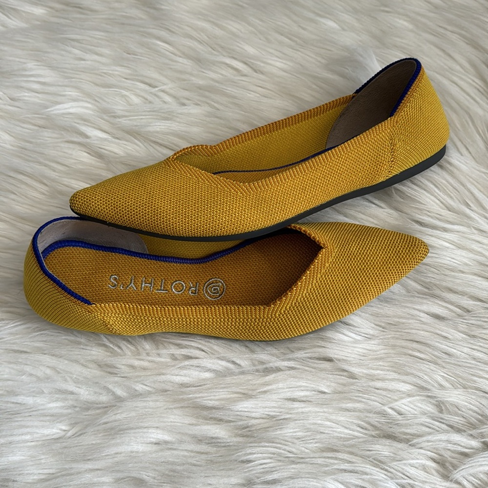 Rothy's "Retired" The Point Flat Marigold Color Size 8 - Picture 2 of 12